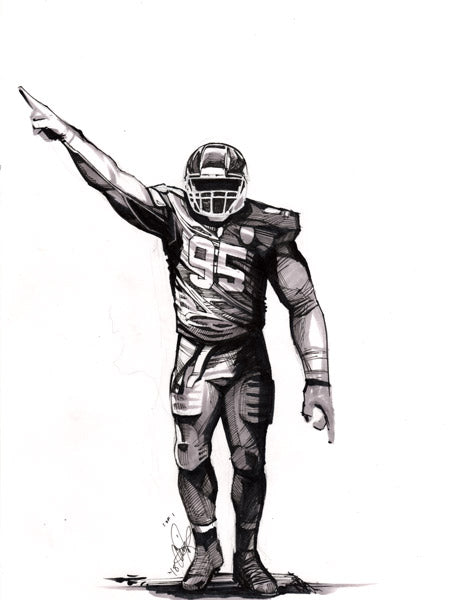 CS013: Chris Jones Pen + Marker Illustration (Framed After Purchase)