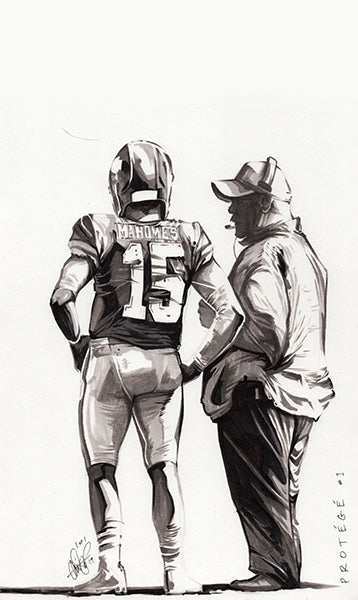 Protégé no. 1: Original Black & White Illustration - 10x19"