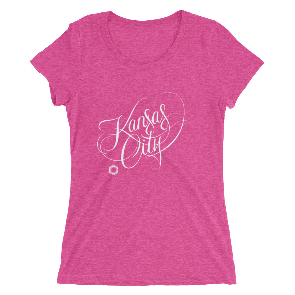 Kansas City Script: Ladies Tri-Blend Short Sleeve T-shirt