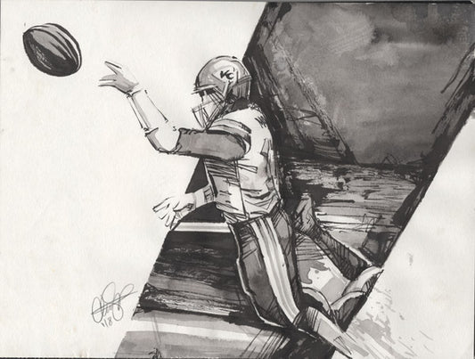 CS010: Patrick Mahomes Ink + Brush 1 of 1 (Framed After Purchase)