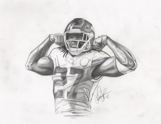 Copy of CS011: Kareem Hunt Pencil 1 of 1 (Framed After Purchase)
