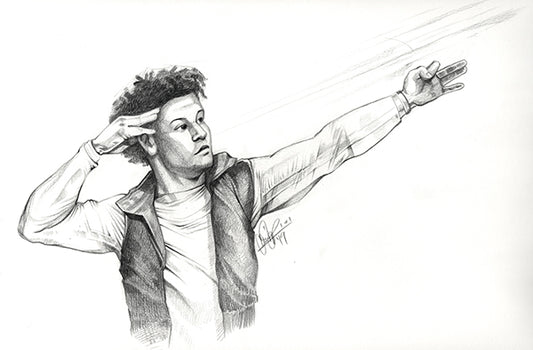CS027: Patrick Mahomes Pencil Illustration