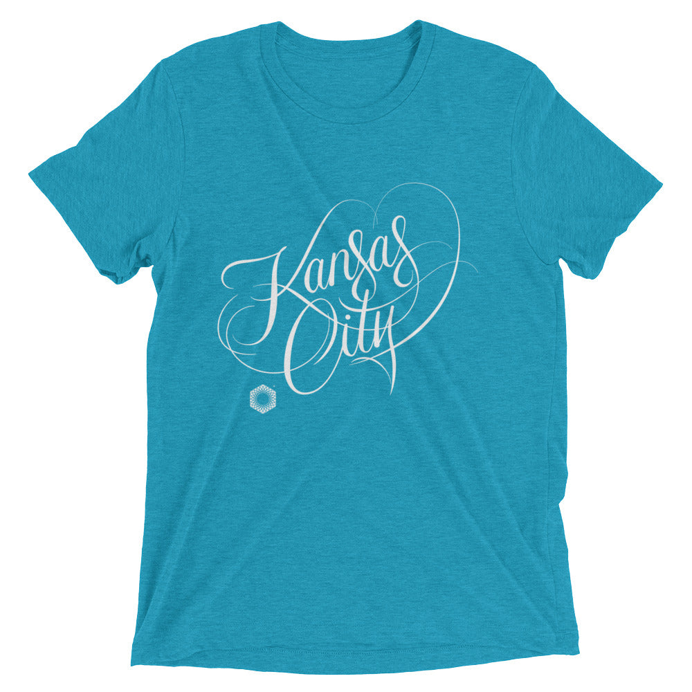 Kansas City Script: Mens Tri-Blend Short Sleeve T-shirt