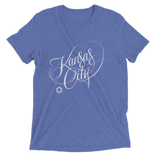 Kansas City Script: Mens Tri-Blend Short Sleeve T-shirt
