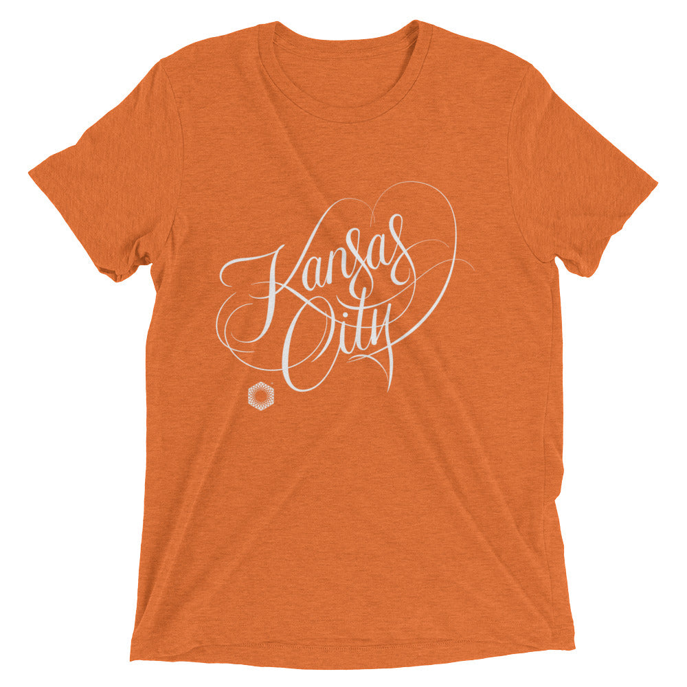 Kansas City Script: Mens Tri-Blend Short Sleeve T-shirt