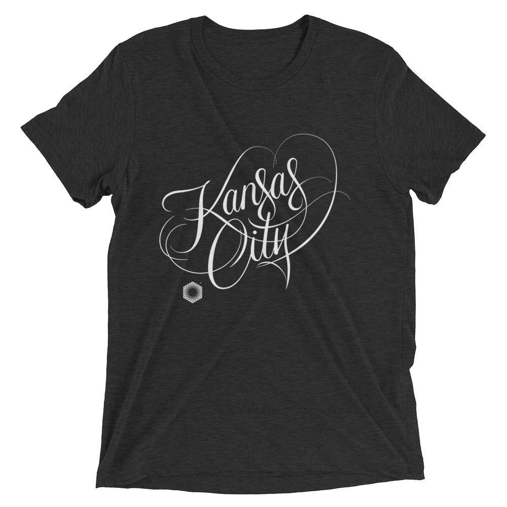 Kansas City Script: Mens Tri-Blend Short Sleeve T-shirt