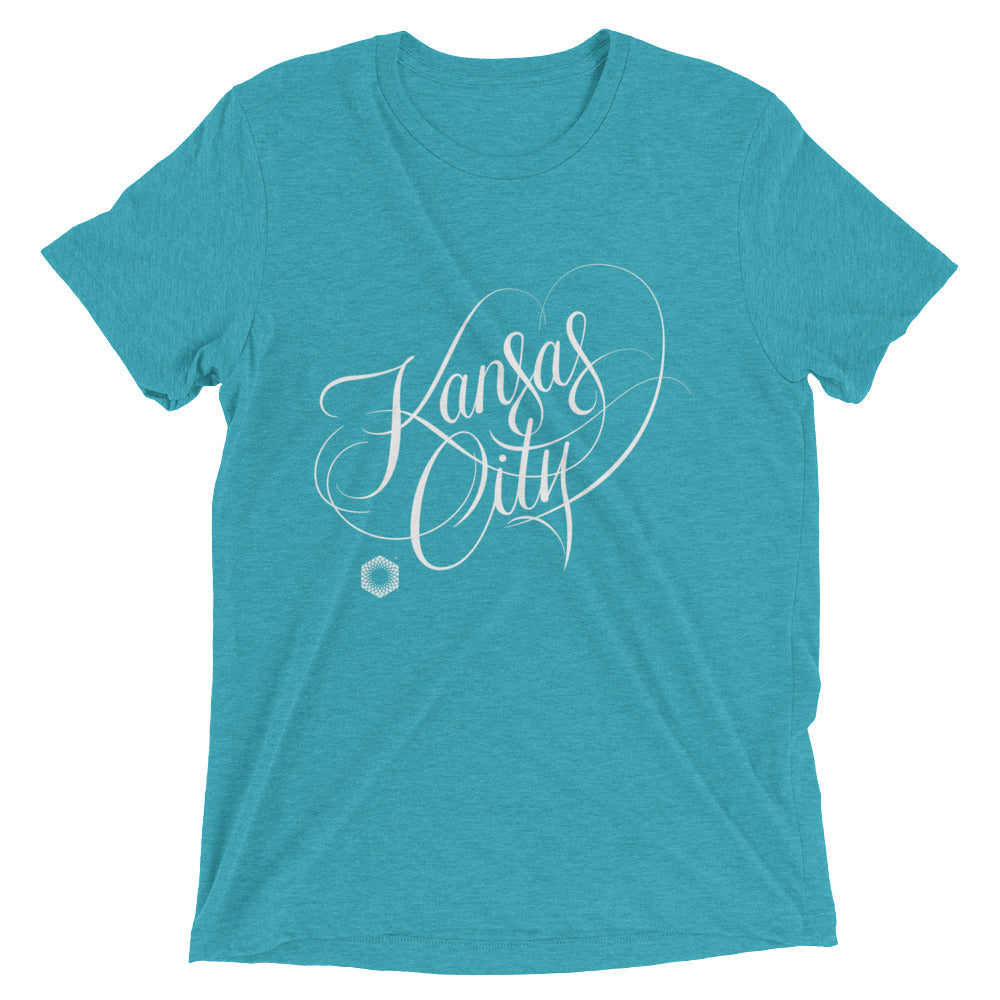 Kansas City Script: Mens Tri-Blend Short Sleeve T-shirt
