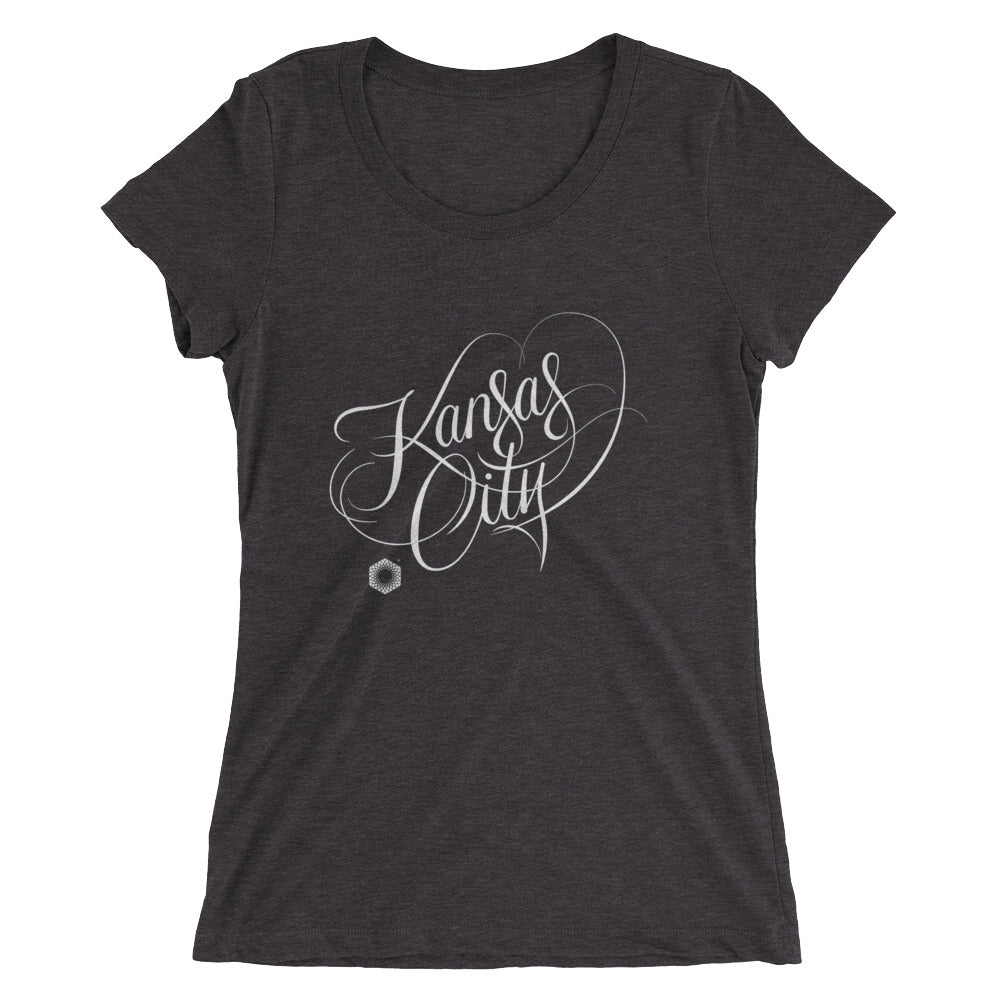 Kansas City Script: Ladies Tri-Blend  Short Sleeve T-shirt