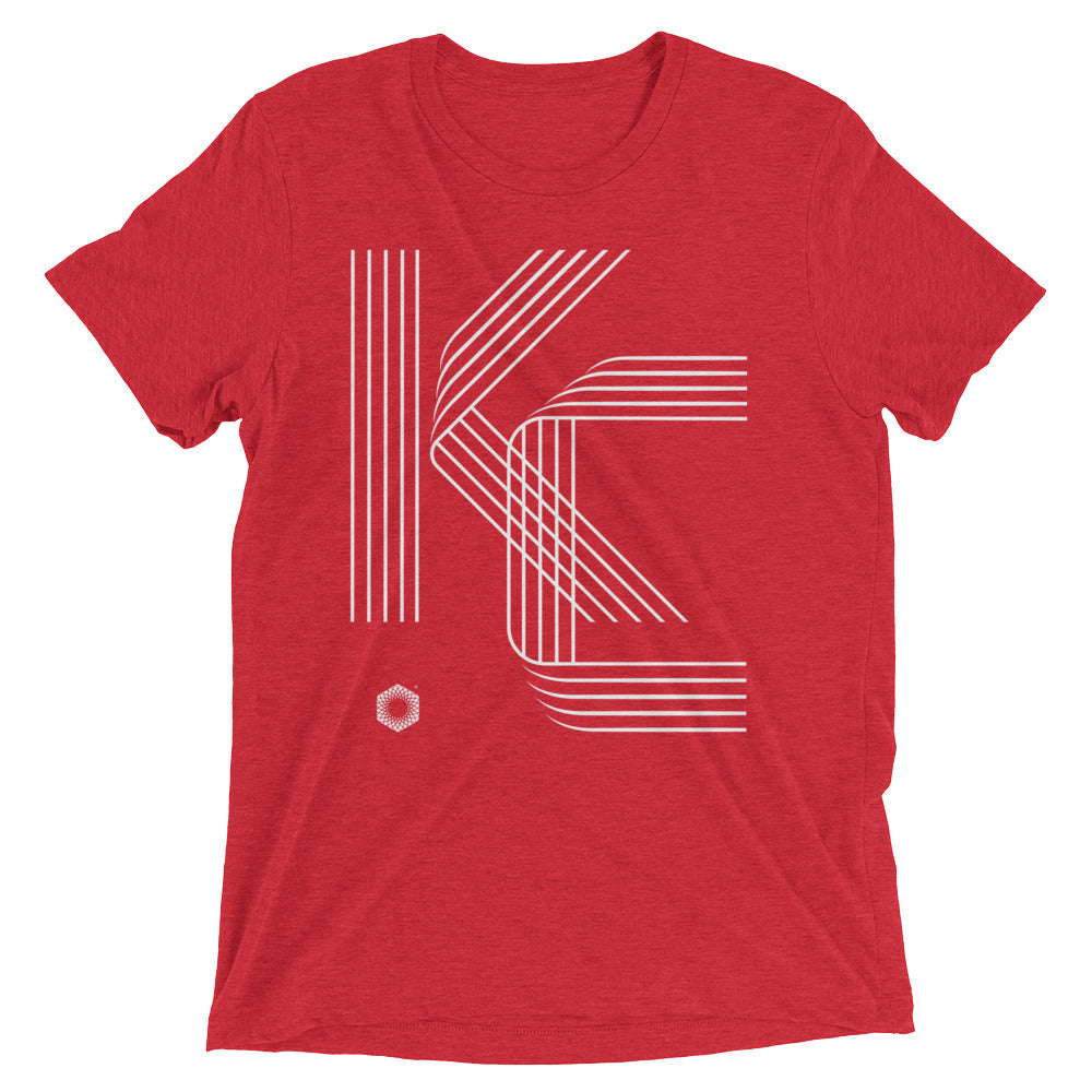 KC Five Line: Mens Triblend Short sleeve t-shirt