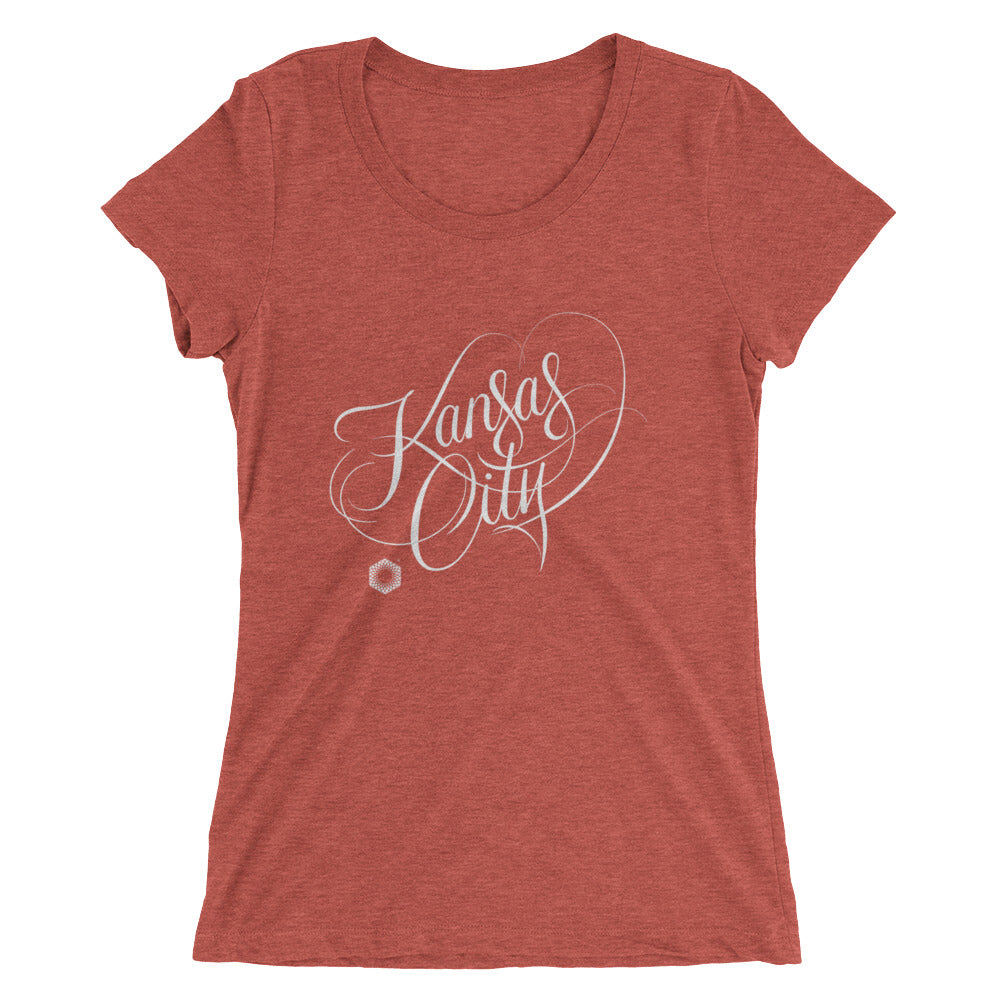 Kansas City Script: Ladies Tri-Blend  Short Sleeve T-shirt