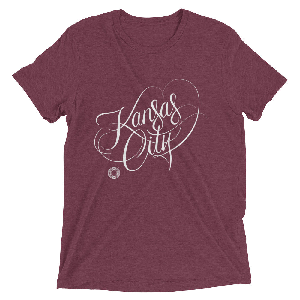 Kansas City Script: Mens Tri-Blend Short Sleeve T-shirt
