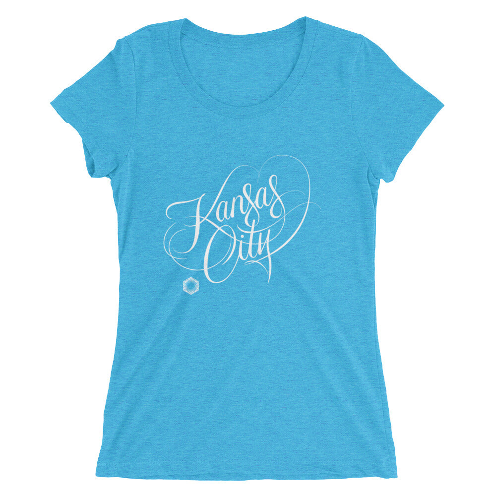 Kansas City Script: Ladies Tri-Blend  Short Sleeve T-shirt