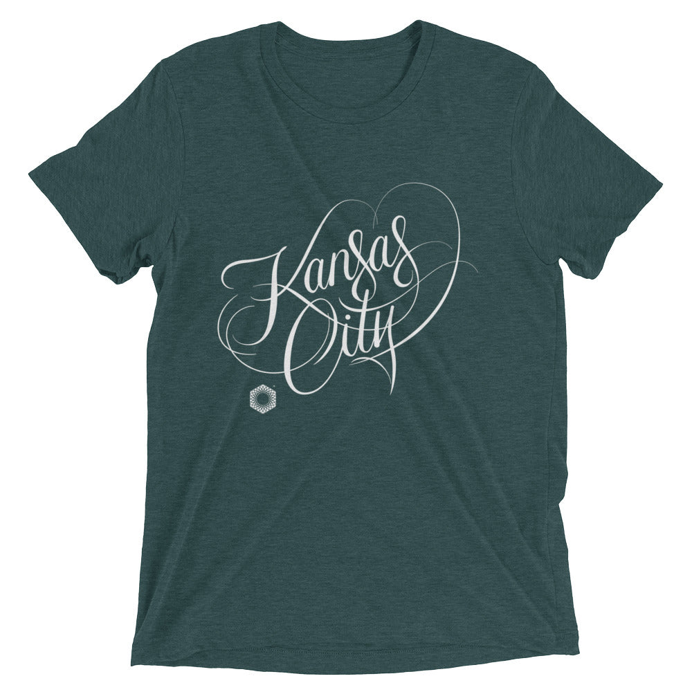 Kansas City Script: Mens Tri-Blend Short Sleeve T-shirt
