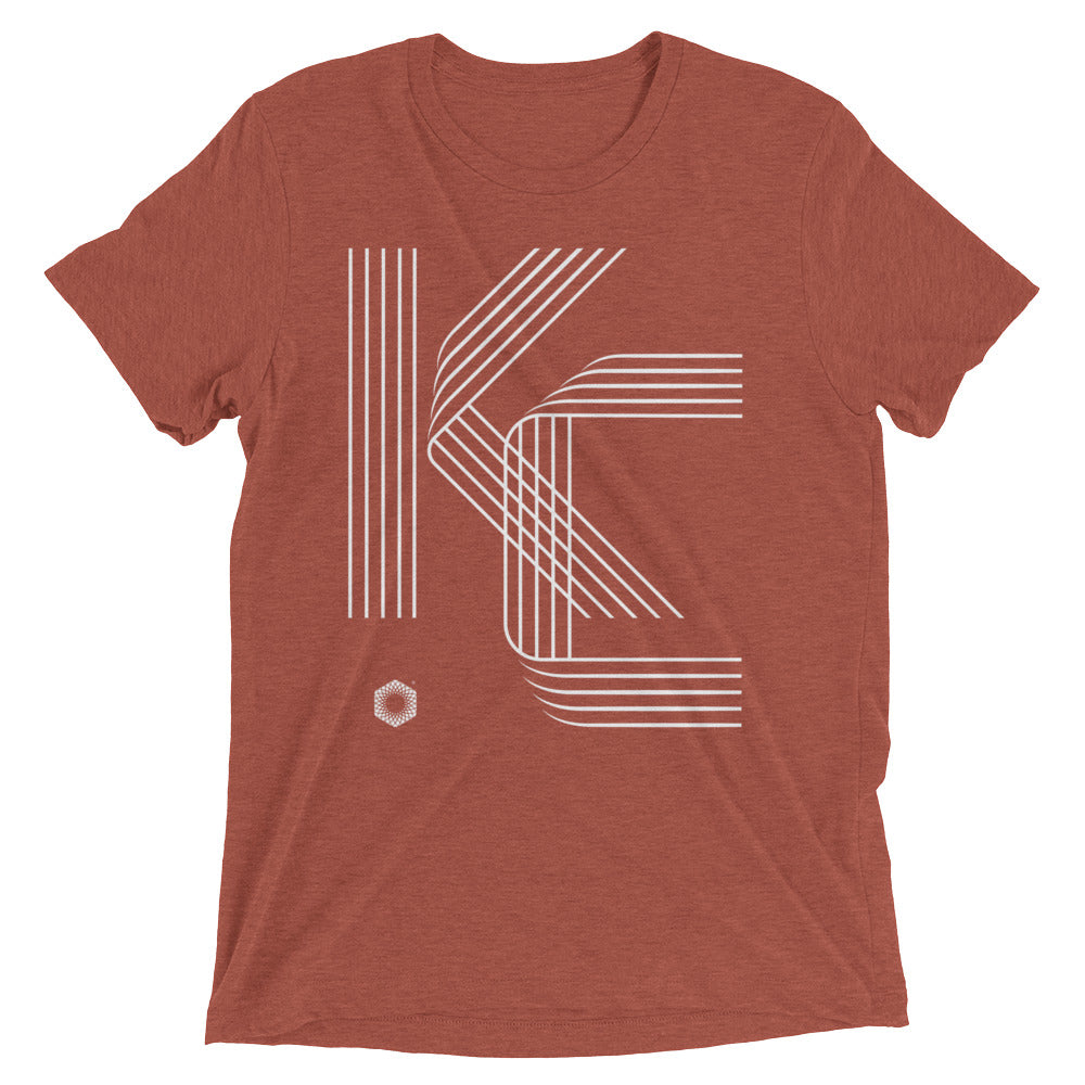 KC Five Line: Mens Triblend Short sleeve t-shirt