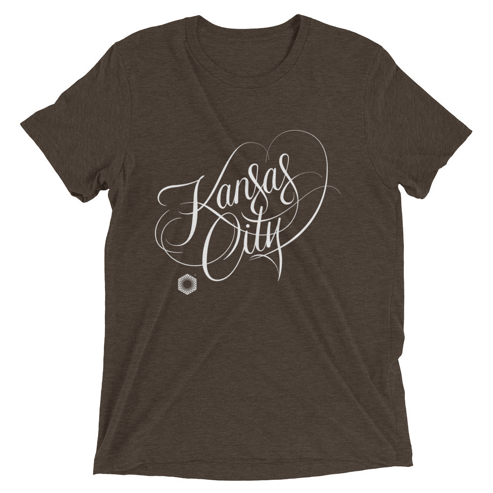 Kansas City Script: Mens Tri-Blend Short Sleeve T-shirt