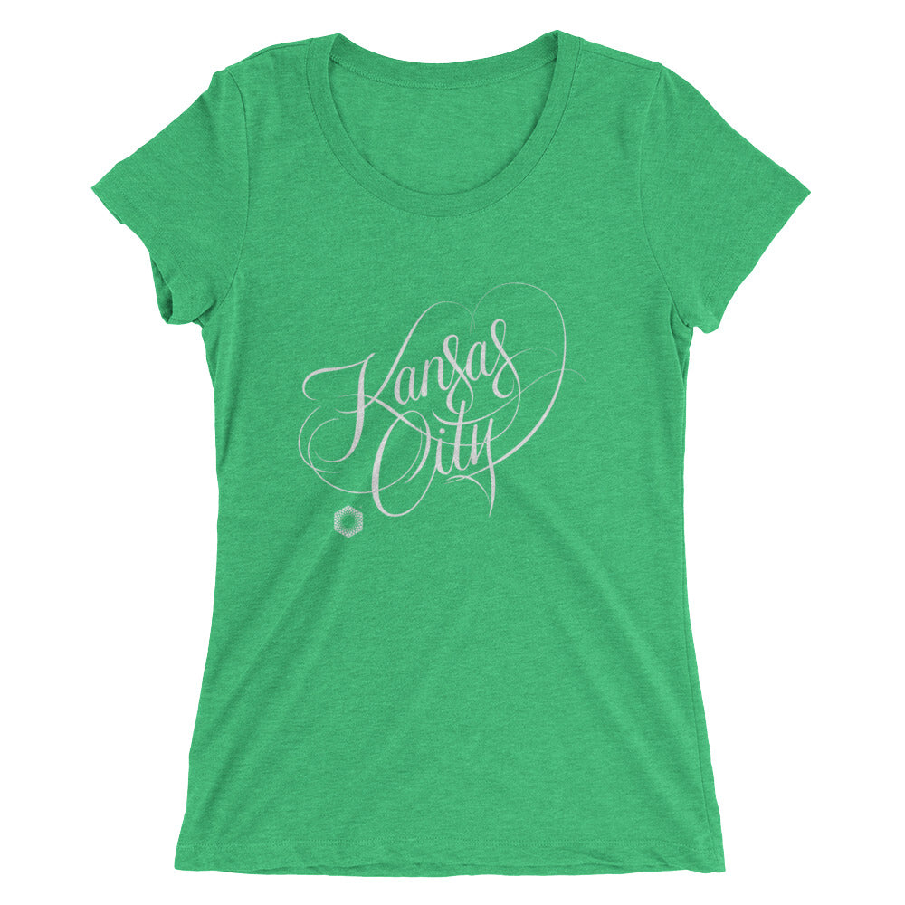 Kansas City Script: Ladies Tri-Blend  Short Sleeve T-shirt