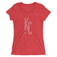 KC Ligature One: Ladies' Triblend short sleeve t-shirt