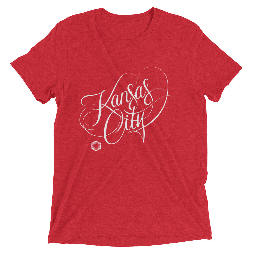 Kansas City Script: Mens Tri-Blend Short Sleeve T-shirt