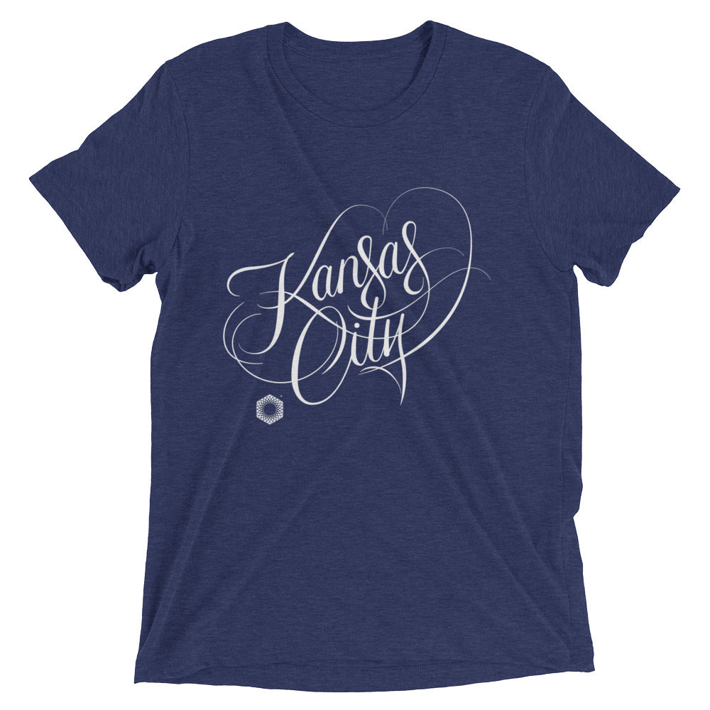Kansas City Script: Mens Tri-Blend Short Sleeve T-shirt