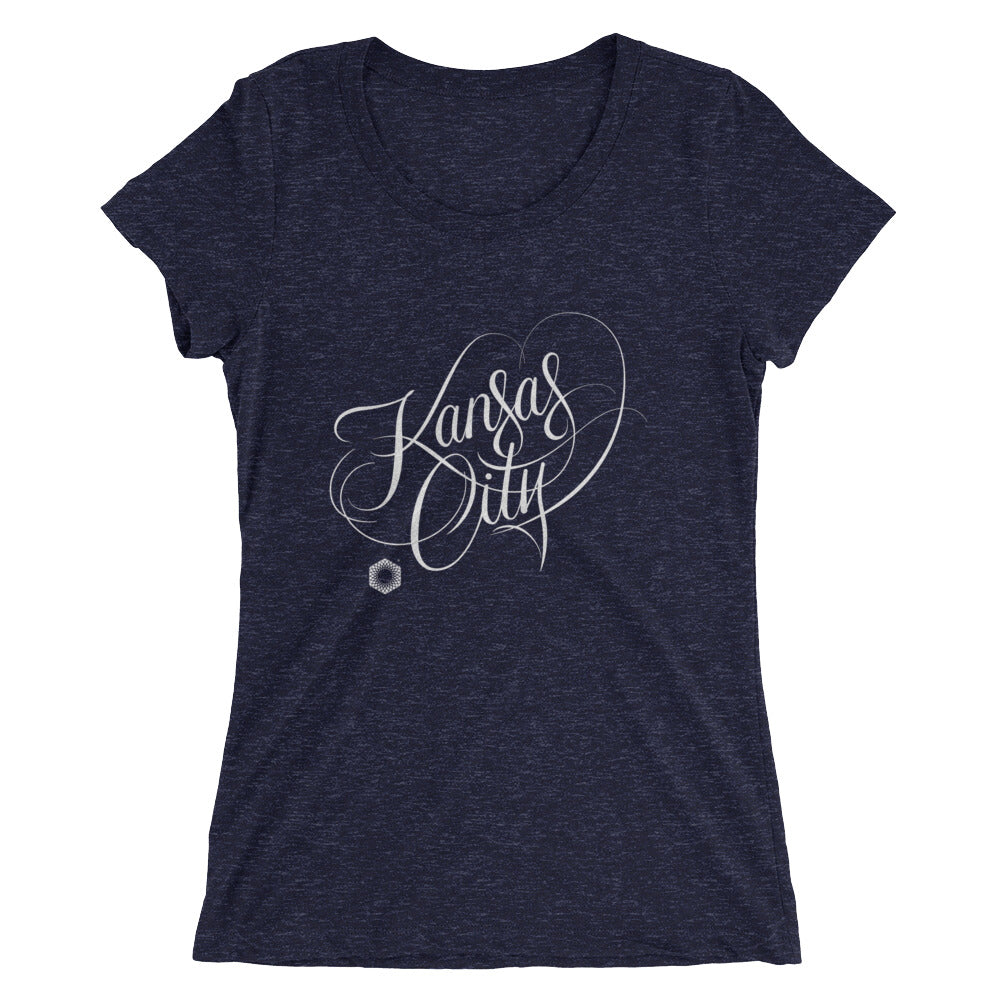 Kansas City Script: Ladies Tri-Blend  Short Sleeve T-shirt