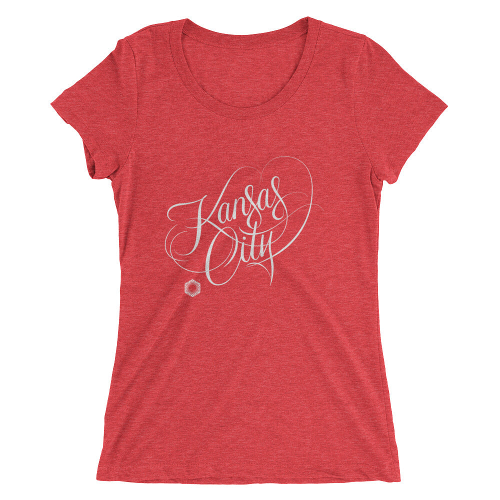 Kansas City Script: Ladies Tri-Blend  Short Sleeve T-shirt